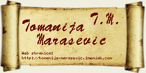 Tomanija Marašević vizit kartica
